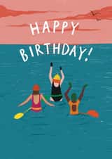 Classic Birthday Card - Sea Swimming created by martha and hepsie ltd
