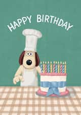 Cute Birthday Card - Wallace and Gromit - Gromit - Cake created by Wallace & Gromit