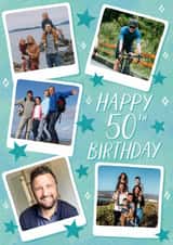 Personalised Birthday Photo Card created by Alice Griffiths Illustration - Classic Birthday Card - 50th - Polaroid Frame