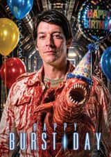 Funny Birthday Card - Alien Happy Burstday created by ShortRound888