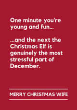 Funny Christmas Card for Wife – Christmas Elf Stress created by Lemonade Insight