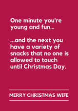 Funny Christmas Card for Wife – Christmas Snacks & Treats created by Lemonade Insight