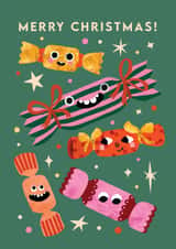 Cute Christmas Card - Crackers - Silly Faces created by Emily Nash Illustration