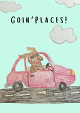 Cute dog congratulations passed exams driving test card - Going places! created by Oopsy Daisy Designs
