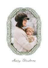 Personalised Christmas Photo Card created by Olivia Raufman Design - Pretty Christmas Card - Leaf Frame
