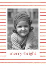 Personalised Christmas Photo Card created by Olivia Raufman Design - Classic Christmas Card - Merry And Bright - Stripes
