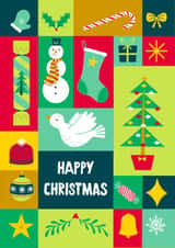 Geometric Pattern Colourful Christmas Card created by Hannah Jayne Lewin
