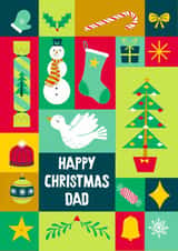 Geometric Pattern Colourful Christmas Card for Dad created by Hannah Jayne Lewin