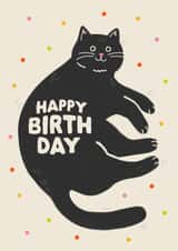 Cute Birthday Card - Black Cat created by Jess Shah