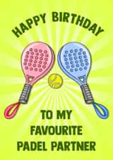 Classic Birthday Card - Favourite Padel Partner created by Poppy & Mabel 