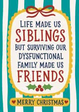 Sibling Christmas Card - Funny Dysfunctional Family created by The Merry Giraffe