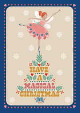 Have a Magical Christmas, pretty folk art style Sugarplum Fairy created by Ally Marie Illustration