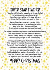 Thoughtful thank you teacher Christmas poem  - Christmas play nativity created by Rosie bees craft box