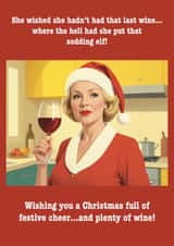 Funny Christmas faceswap card to a friend or partner - elf hater, wine lover created by Rosie bees craft box