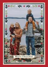 Personalised Christmas Photo Card created by AniSomi - Classic Christmas Card – Folk Garland Border