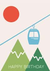 Classic Birthday Card - Mountains - Cable Car created by Kathrin Legg