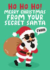 Funny Secret Santa Christmas Card - Ho Ho Ho Merry Christmas - Santa In Disguise created by Studio Doodles