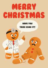Cute Funny Gingerbread Men Christmas Card created by Aussie Studios