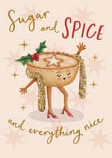 Fun Christmas Card for Her - Sugar Spice & Everything Nice - Glamorous Mince Pie created by Sydney Jo Designs