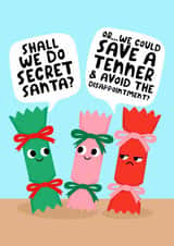 Funny Christmas Card - Save A Tenner And Avoid The Disappointment - Secret Santa created by Studio Doodles