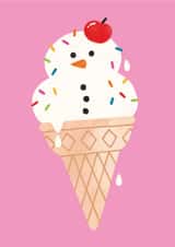 Cute Christmas Card - Snowman - Ice Cream created by Jess Shah
