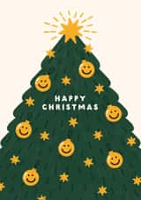 Cute Christmas Card - Smiley Faces - Baubles created by Jess Shah