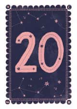 Classic 20th Birthday Card - For Her - Celestial created by Nazli Brennan