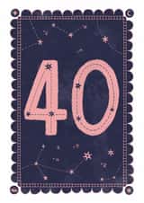 Classic 40th Birthday Card - For Her - Celestial created by Nazli Brennan