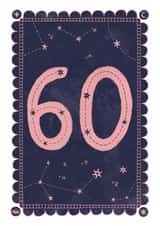 Classic 60th Birthday Card - For Her - Celestial created by Nazli Brennan