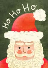 Cute Christmas Card – Hand-Drawn Santa – Classic Design – Ho Ho Ho created by Lotta Designs