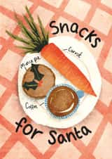 Cute Christmas Card – Snack For Santa Design – For Kids – Mince Pie And Carrot created by Lotta Designs