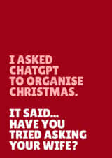 Funny Christmas Card - For Wife - Asked ChatGPT created by Blush & Blossom 