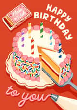 Classic Birthday Card - Colourful Birthday Cake - Make A Wish created by Folio | Ian Owen