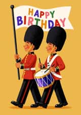 Cute Birthday Card - London Guards - Parade Illustration created by Folio | Ian Owen