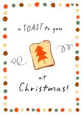 Humorous Christmas Card | Festive Food Pun | Modern Retro Toast created by patternmuse