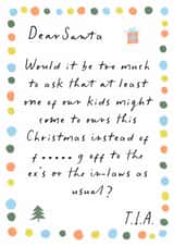 Sarcastic Parents Letter to Santa | Modern Retro Christmas Rant created by patternmuse