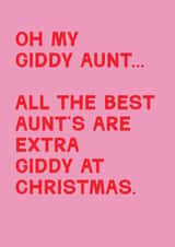 Funny Christmas Card - For Aunt - Oh My Giddy Aunt created by Lemon and Sugar 