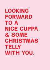 Classic Christmas Card - Cuppa And Christmas Telly created by Lemon and Sugar 