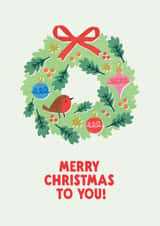 Classic Christmas Card - Robin Wreath created by Lemon and Sugar 