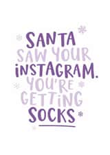 Funny Christmas Card - Instagram, Social Media - Getting Socks created by Kreate Paper Co.
