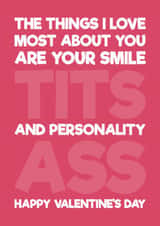 Funny / Rude Valentine's card for Wife / Girlfriend - Tits & Ass created by Blind Faith