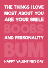 Funny / Rude Valentine's card for Wife / Girlfriend - Boobs & Bum created by Blind Faith