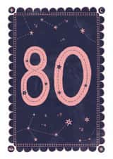 Classic 80th Birthday Card - For Her - Celestial created by Nazli Brennan