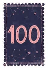 Classic 100th Birthday Card - For Her - Celestial created by Nazli Brennan