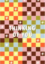 Classic Thinking Of You Card - Checkerboard Design created by Wondi Studios