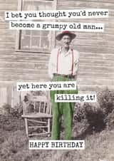Funny Birthday Card - For Him - Grumpy Old Man - Vintage Humour Card created by Raven's Rest Studio