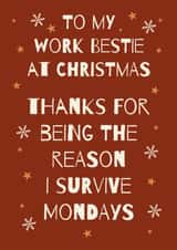 Funny Christmas Card - Work Bestie - Colleague created by Stuck Shop Gifts