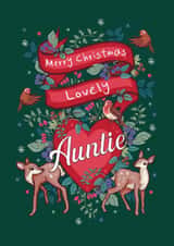 Cute Woodland Theme Christmas Card for a Lovely Auntie created by Angie Spurgeon