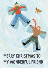 Merry Christmas to my wonderful friend - Cute Christmas - Robin created by Rebecca Grantham