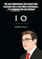 Funny Christmas Card - Number 10 North Pole - Prime Minister Andy Burnham created by Hello Sausage